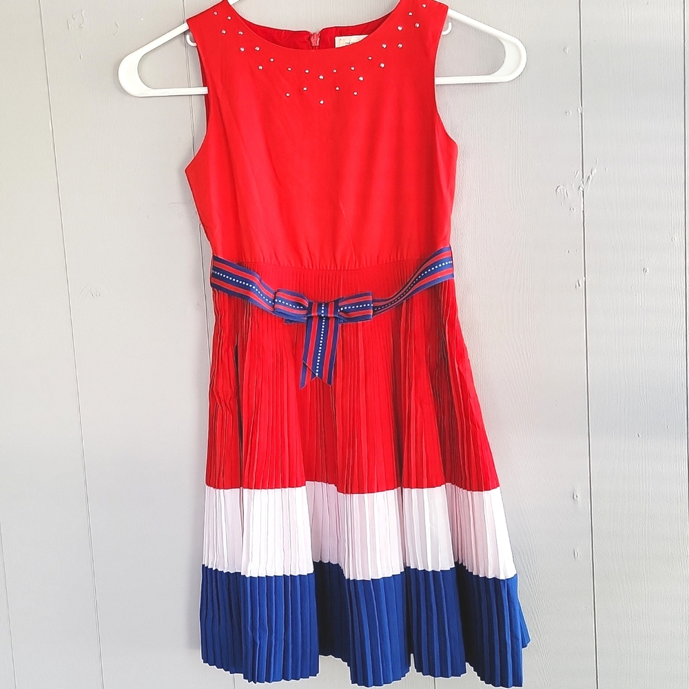 TCP Red, White, & Blue Pleated Dress